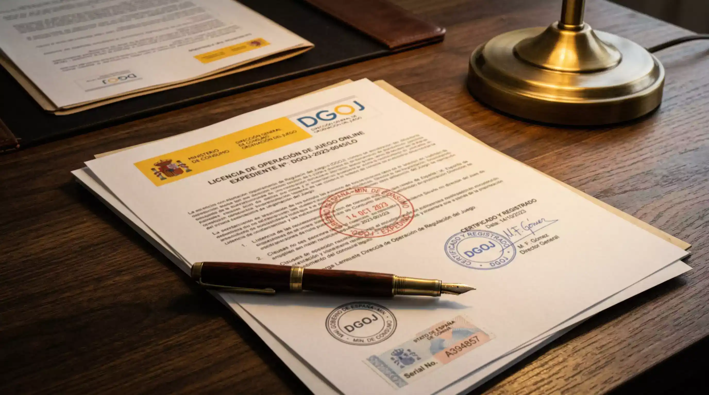 Documento oficial de regulación de apuestas deportivas en España con sello de la DGOJ